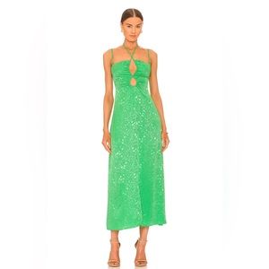 Never Been work REVOLVE AFRM Solano Midi Slip Strappy Dress in Floral Green